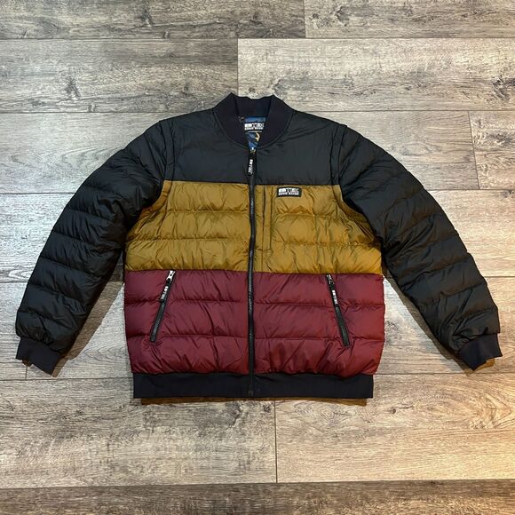 Eddie Bauer EBTek™ Reversible Down Jacket Vest Gold Burgundy Black - Mens XL - Picture 1 of 14